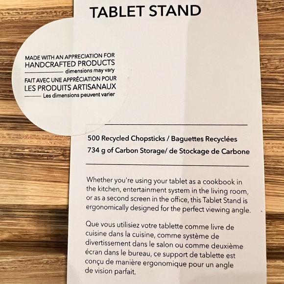 Tablet or phone stand handcrafted from recycled chopsticks NWT - Picture 2 of 9